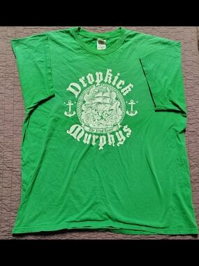 Dropkick Murphys "The Irish Rover" Graphic Band Tee T-Shirt Green Mens 2XL